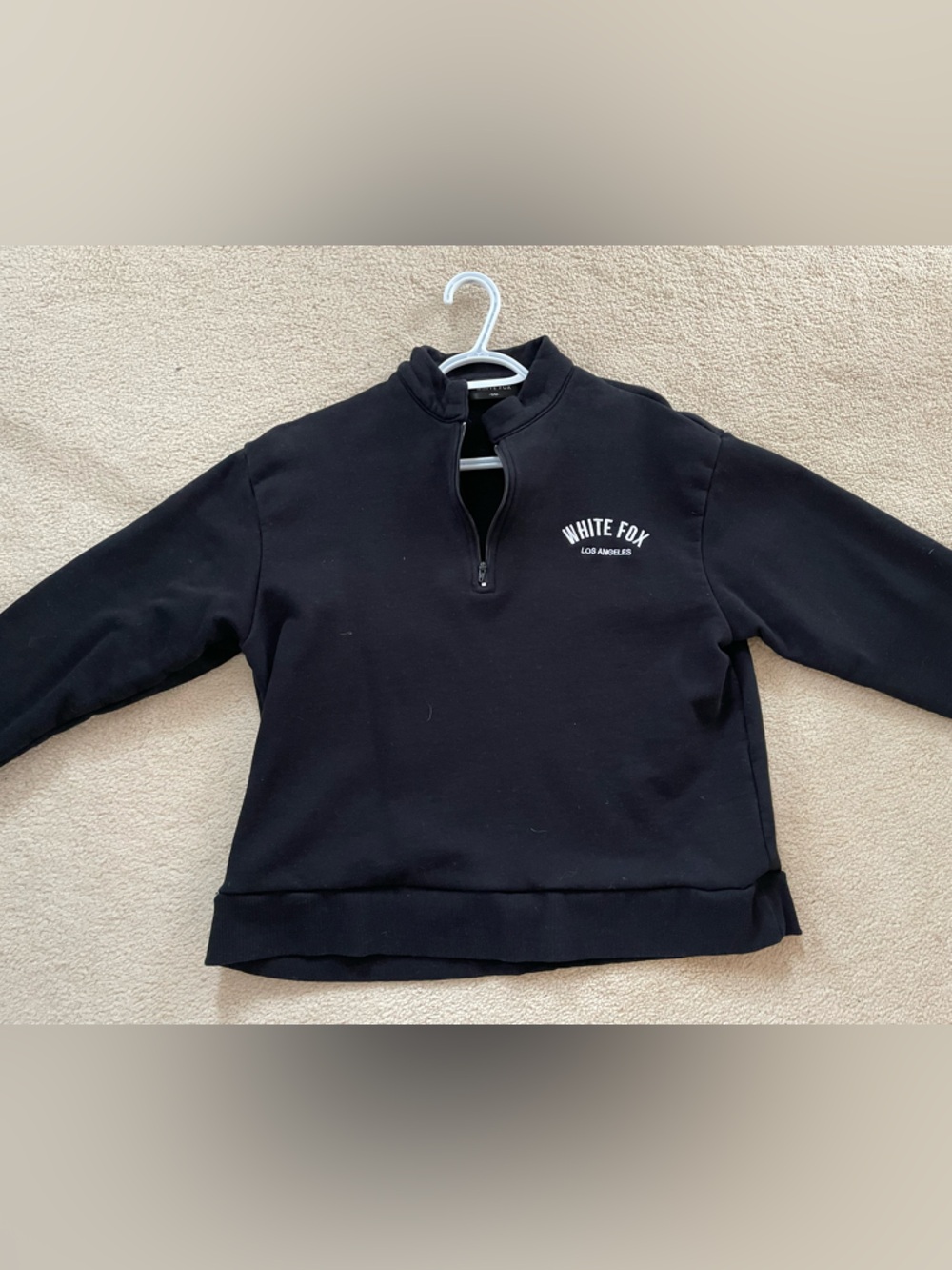 White Fox Boutique Black Half-Zip Pullover Sweater